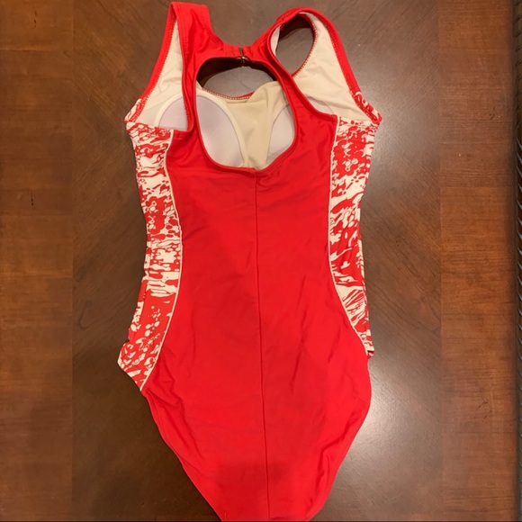 Cute Red Women’s One Piece Swimsuit - Picture 2 of 3